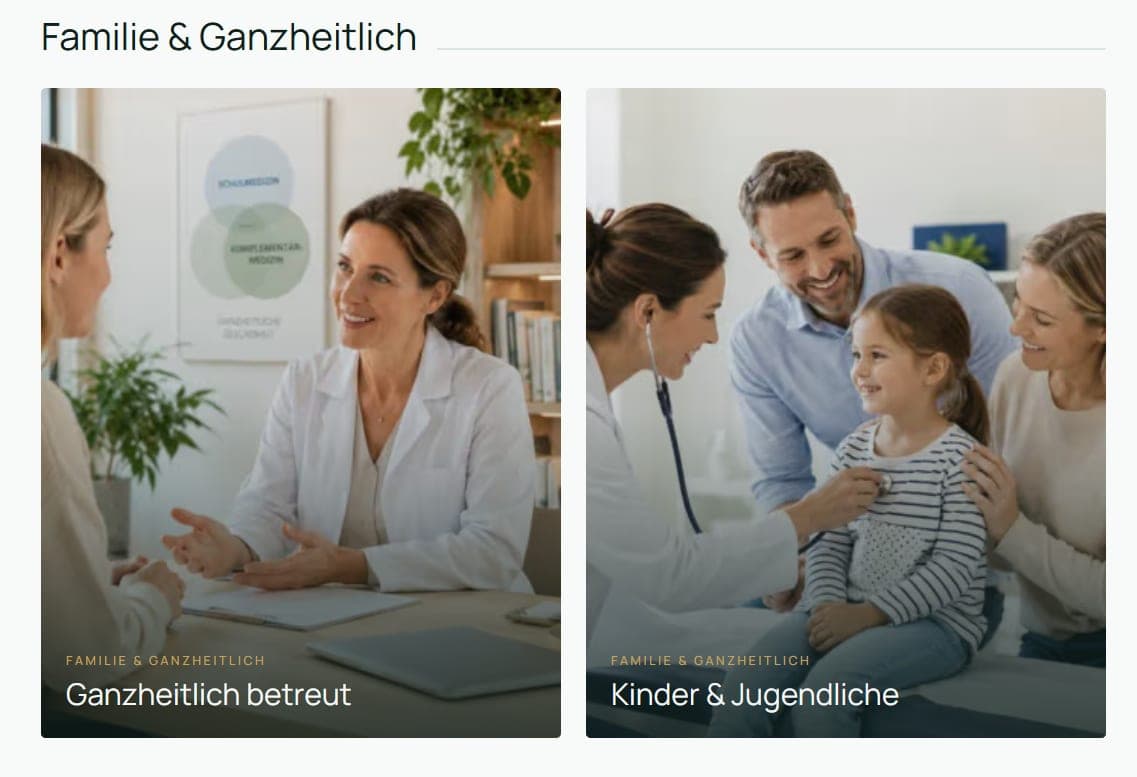 ROOMUP-Themenwelt «Familie & Ganzheitlich» mit den Inhalten Ganzheitlich betreut sowie Kinder & Jugendliche.